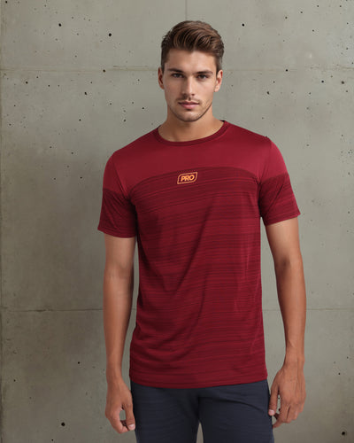 Maroon Colour Block Tee