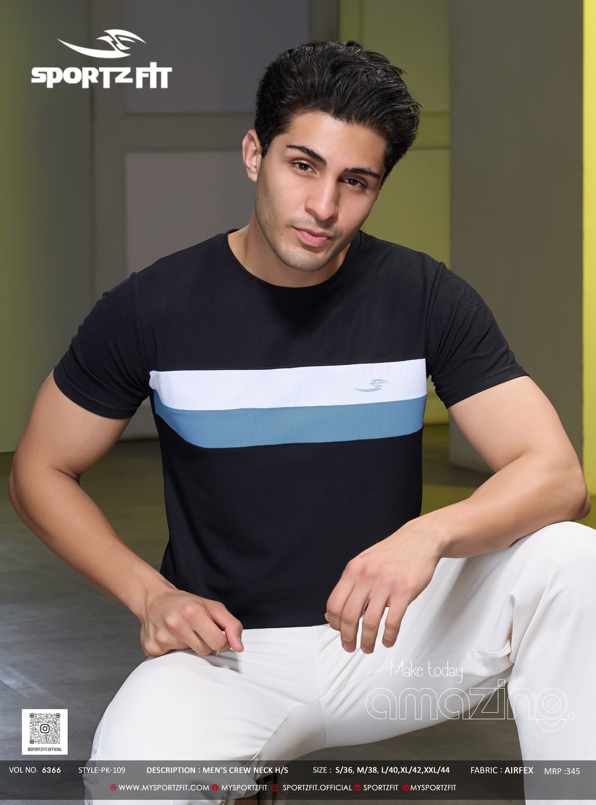 Men's Colorblock Crew Neck T-shirt (PK 109)