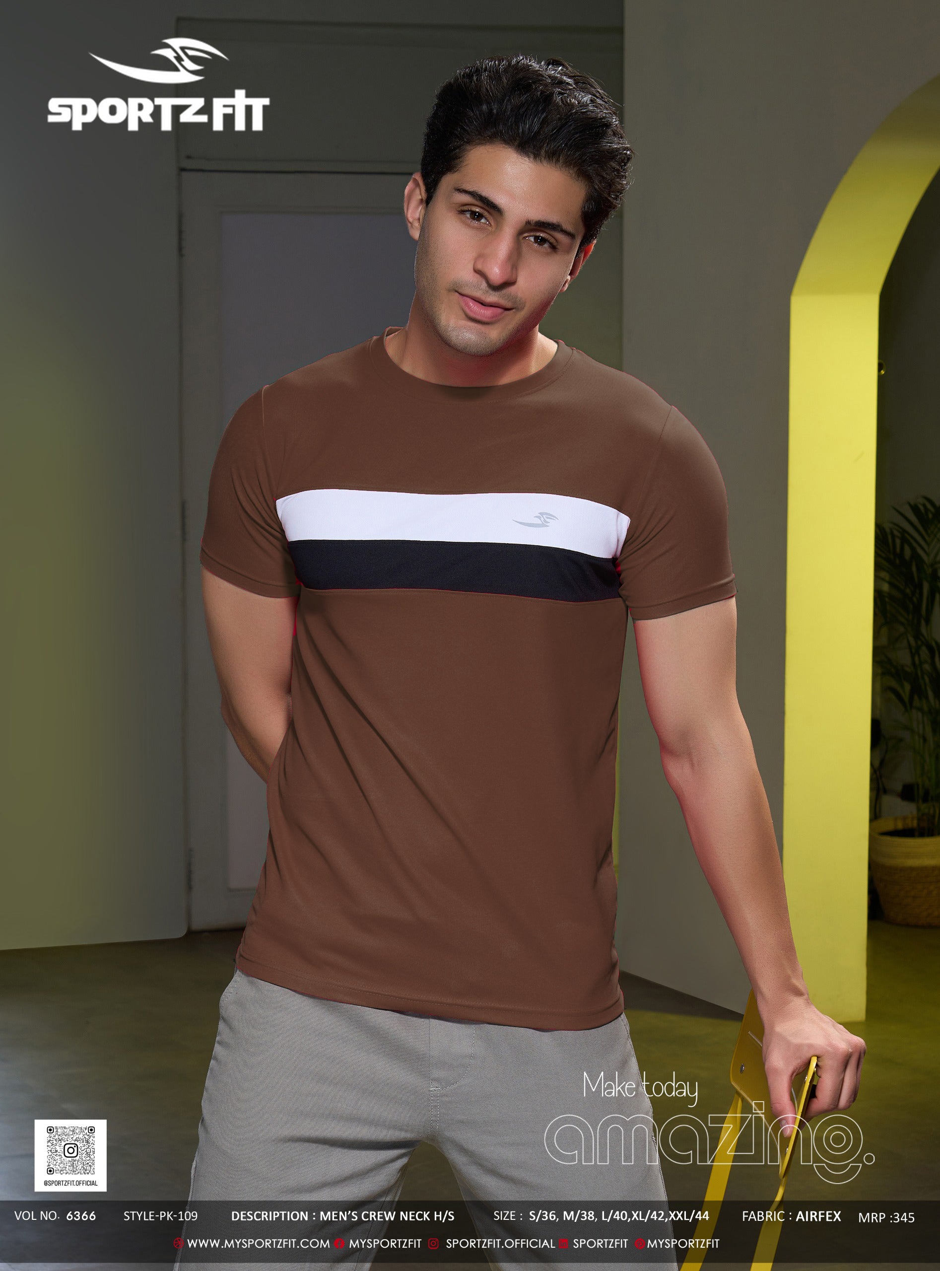 Men's Colorblock Crew Neck T-shirt (PK 109)