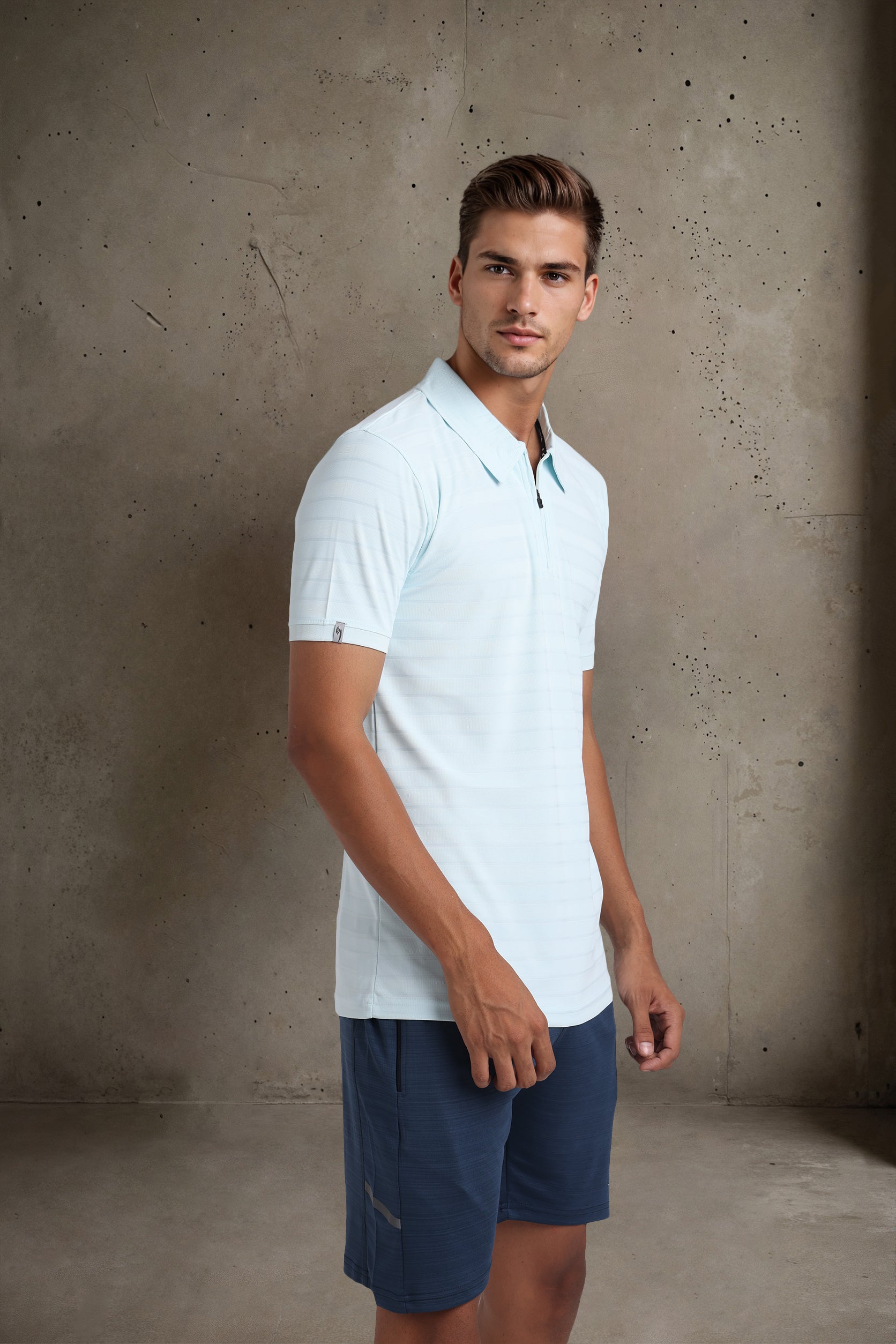 Blue Slim-Fit Polo