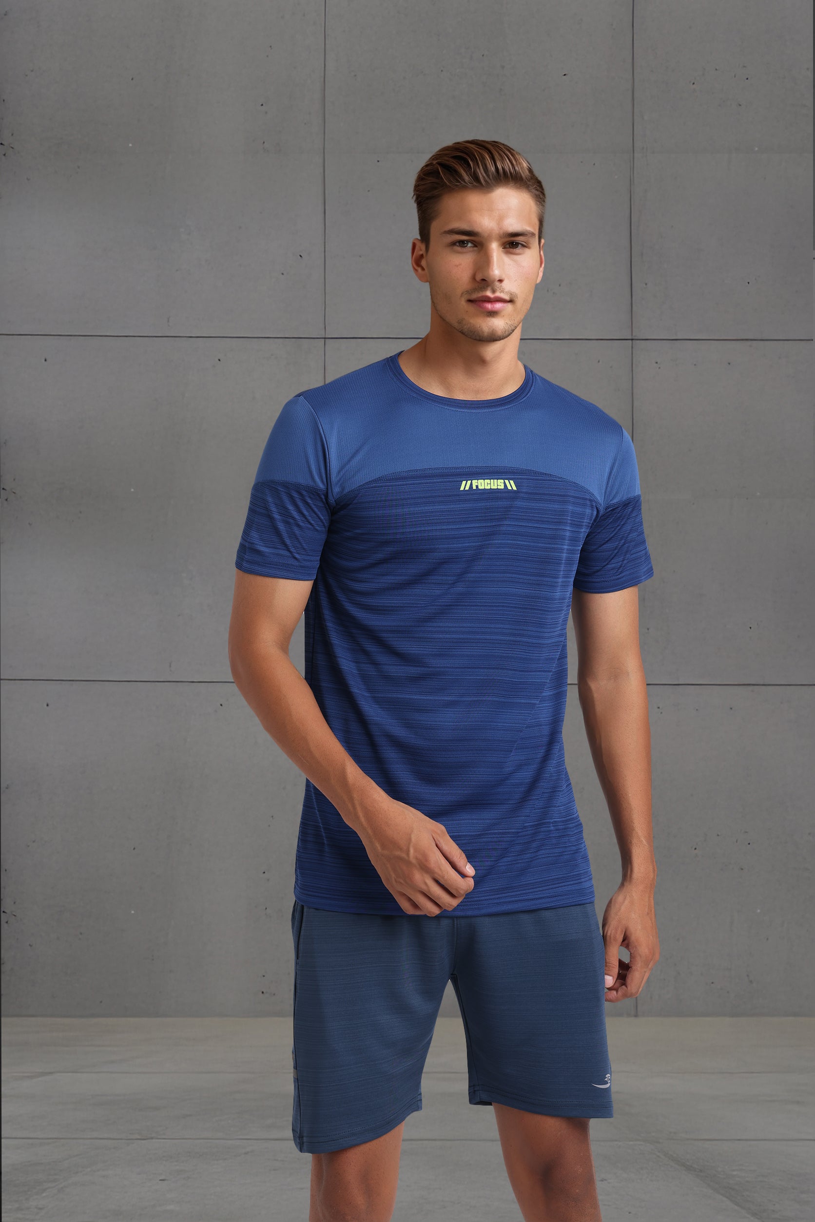 Blue Colour Block Tee