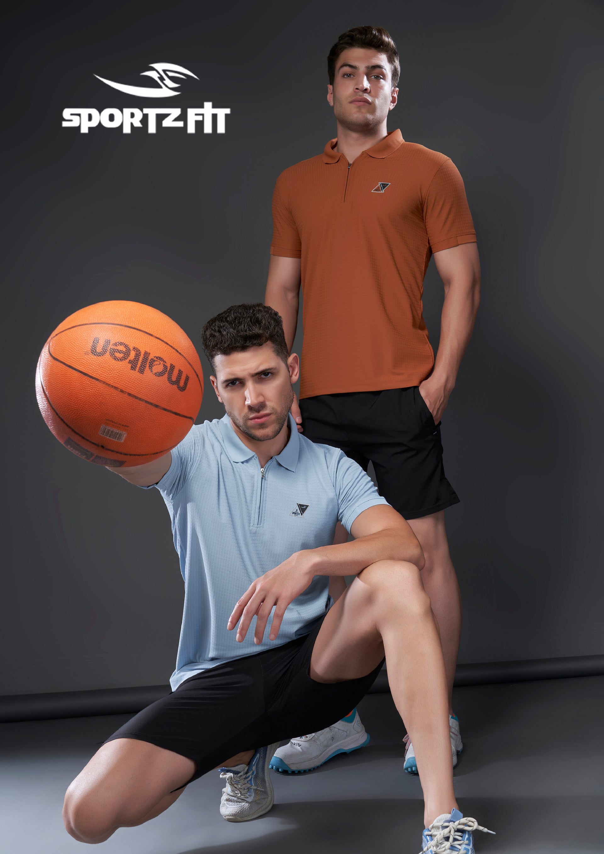 Polo T-shirt with Zipper Closer