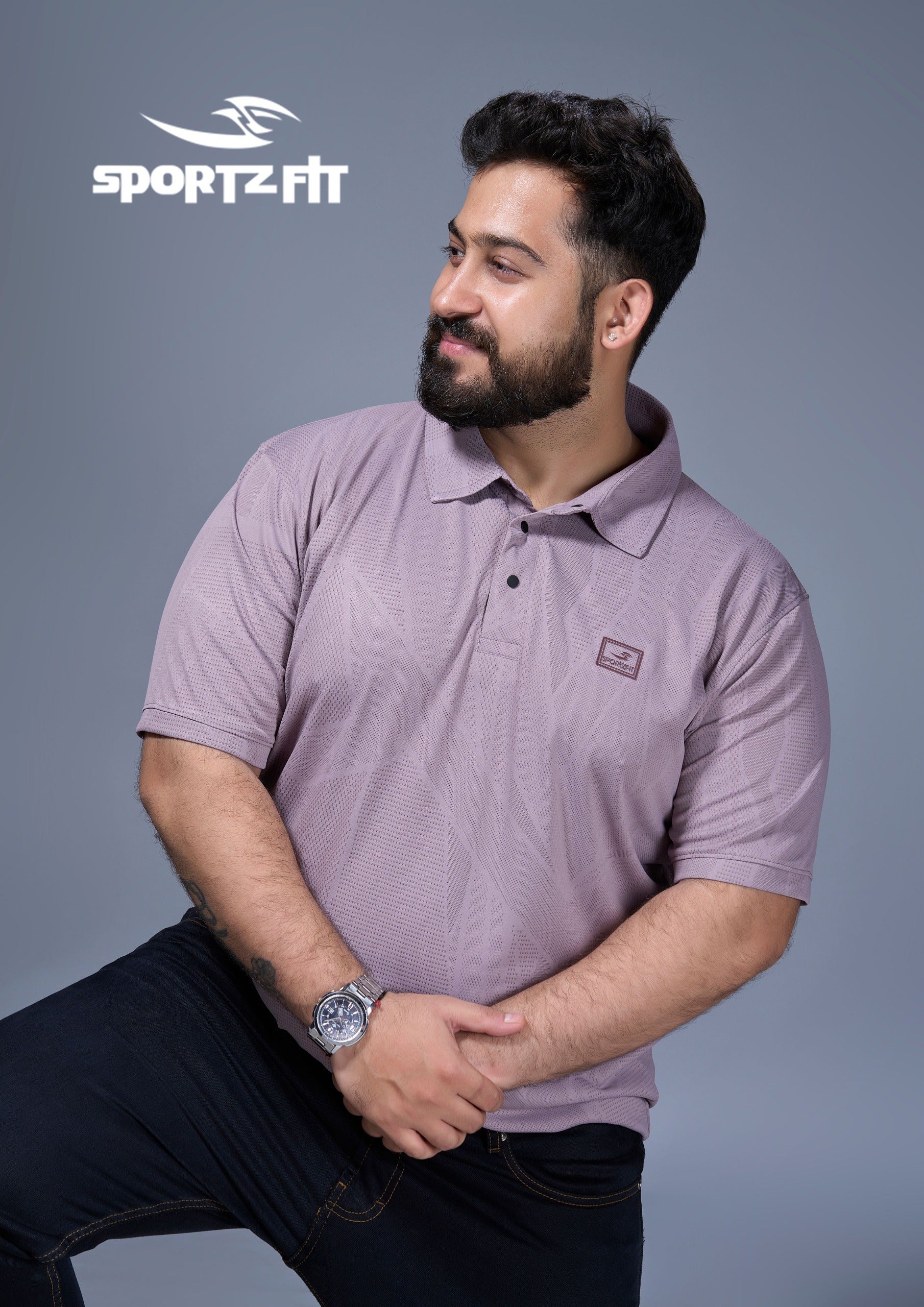 Men's Jacquard Polo In Plus Size (6203)