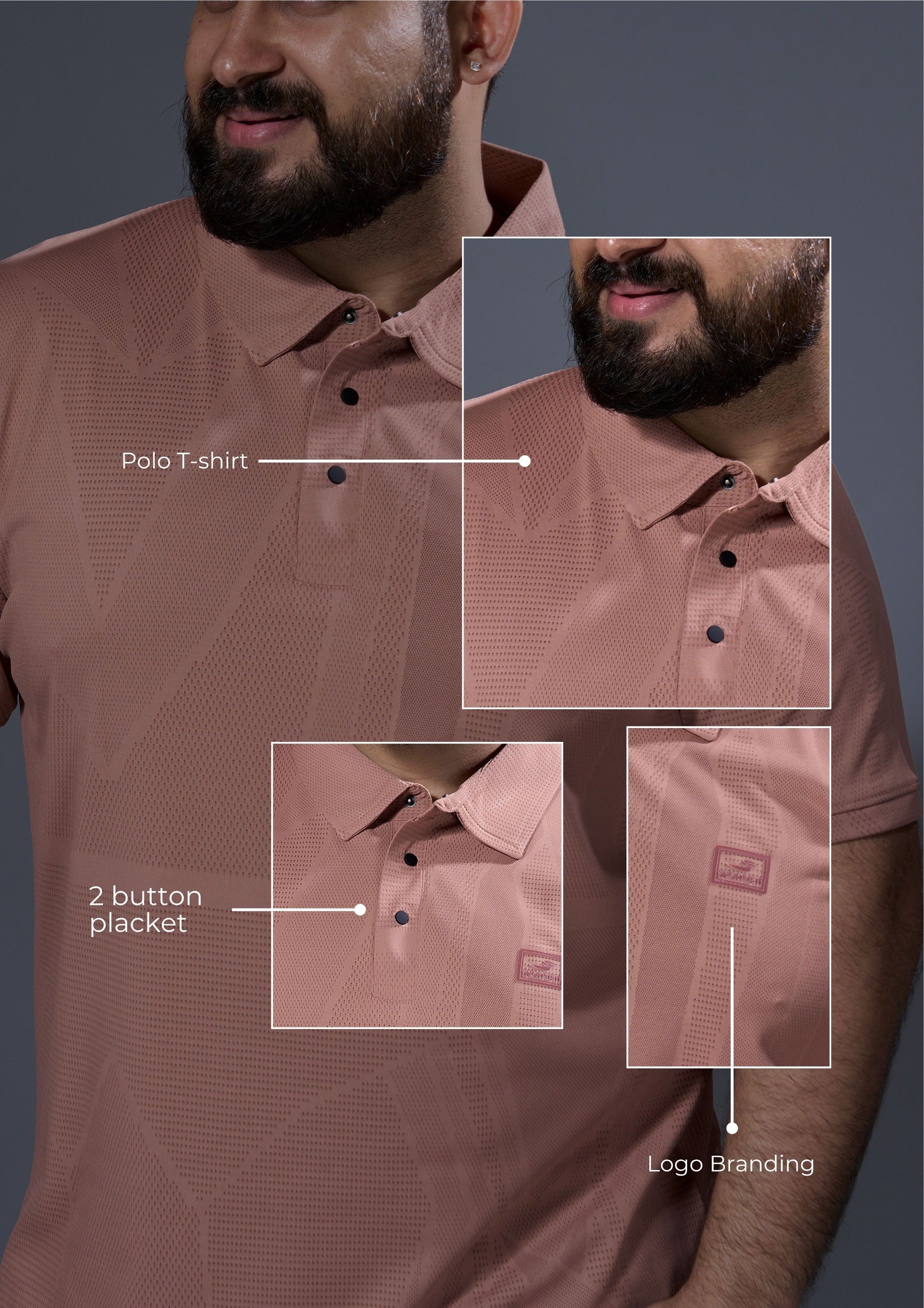 Men's Jacquard Polo In Plus Size (6203)