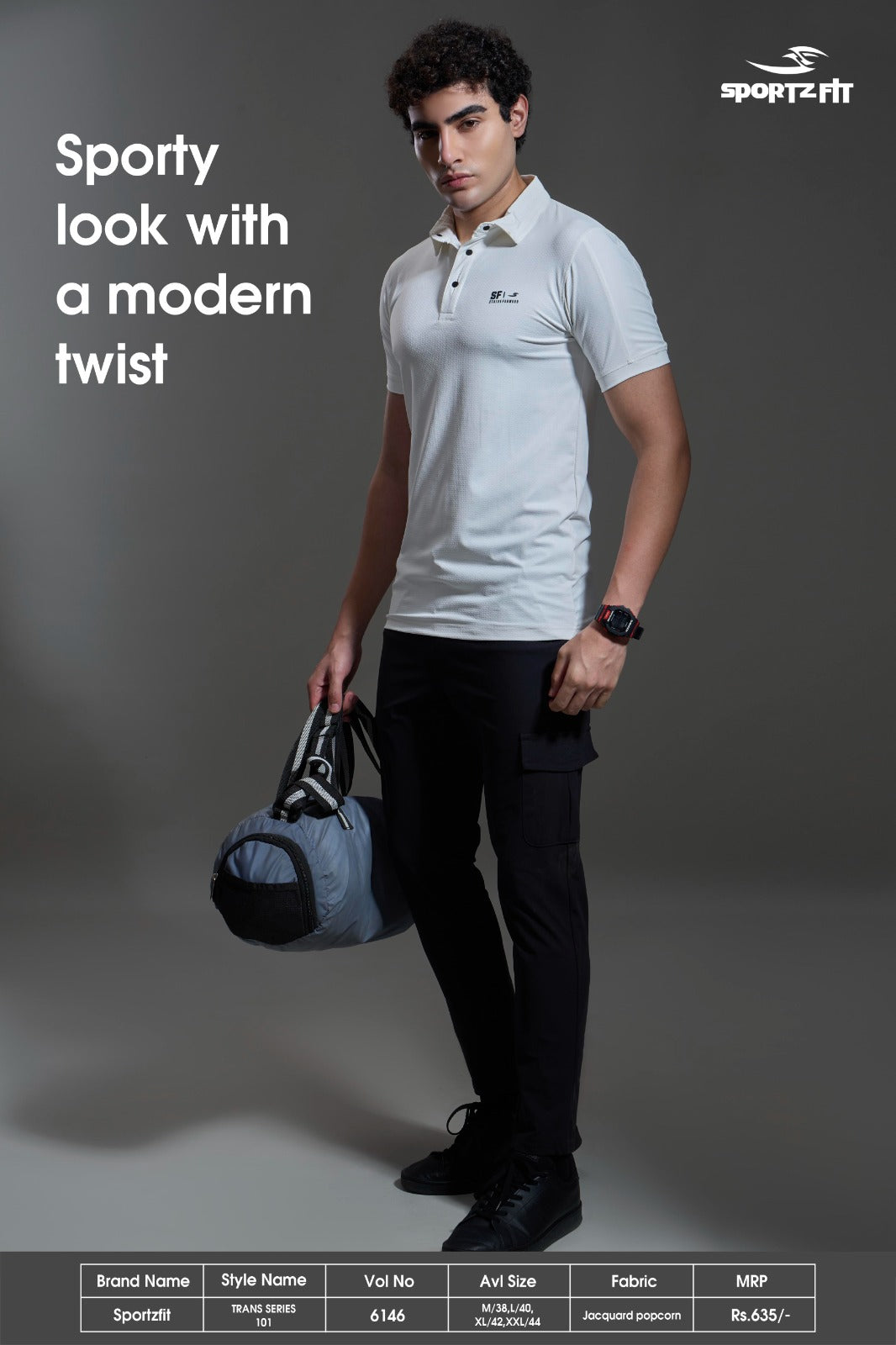 Men's Jacquard Solid Polo (Trans 101)