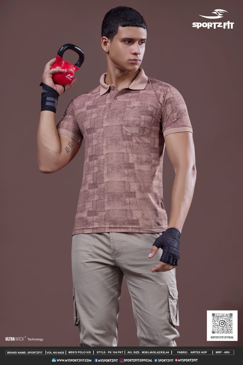 Men's All Over Print Polo T-shirt with Pocket (PK 104)
