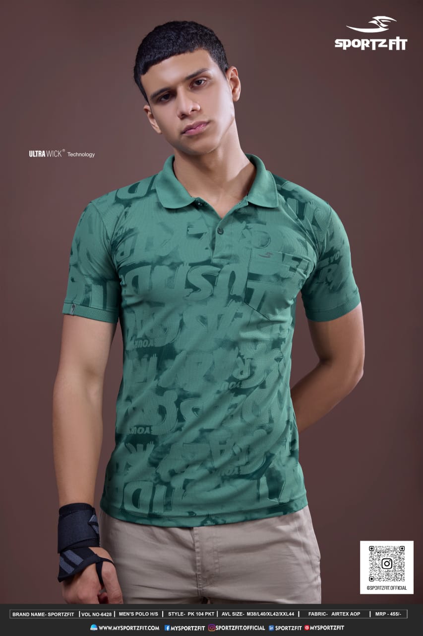 Men's All Over Print Polo T-shirt with Pocket (PK 104)