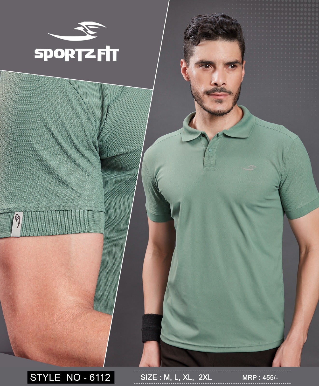 Men's Jacquard Solid Polo (6112)