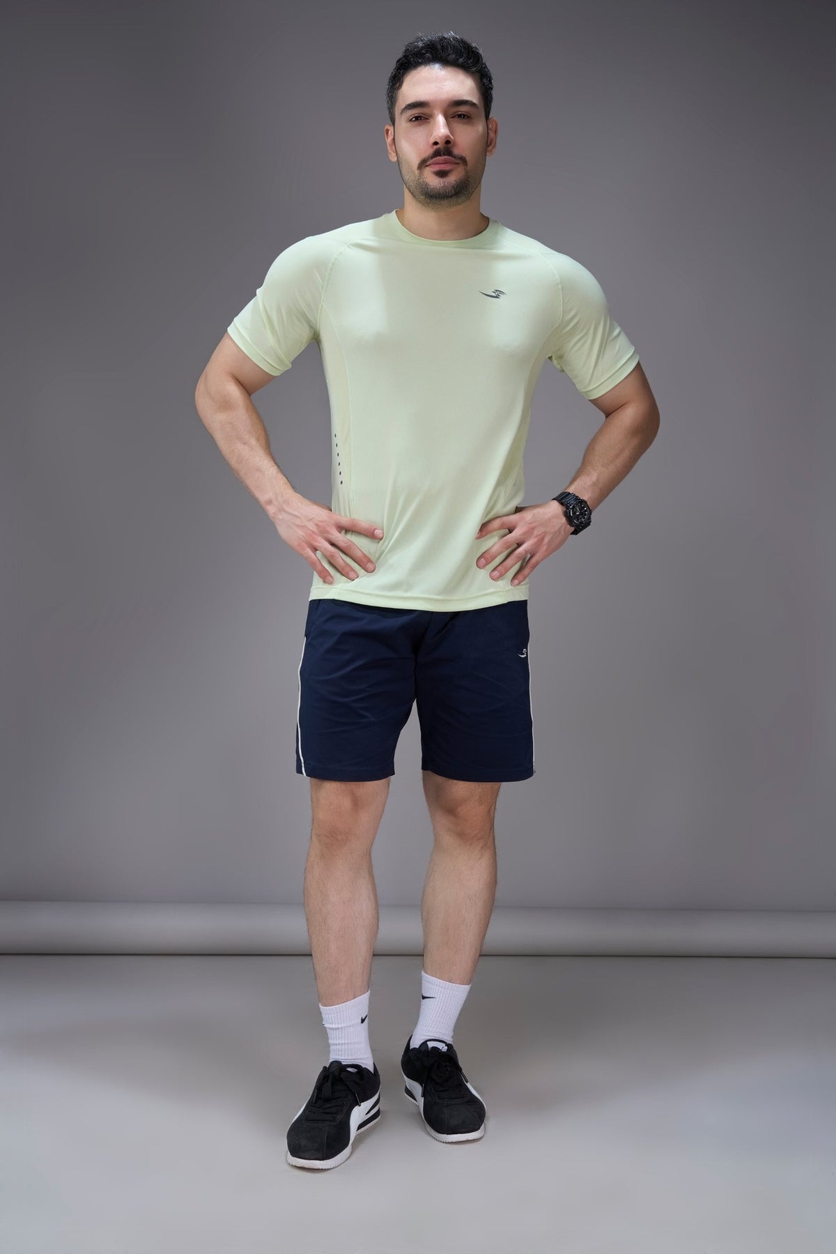 Sportzfit Men's Cool-Tech Tee in Lime Green – full-length front view