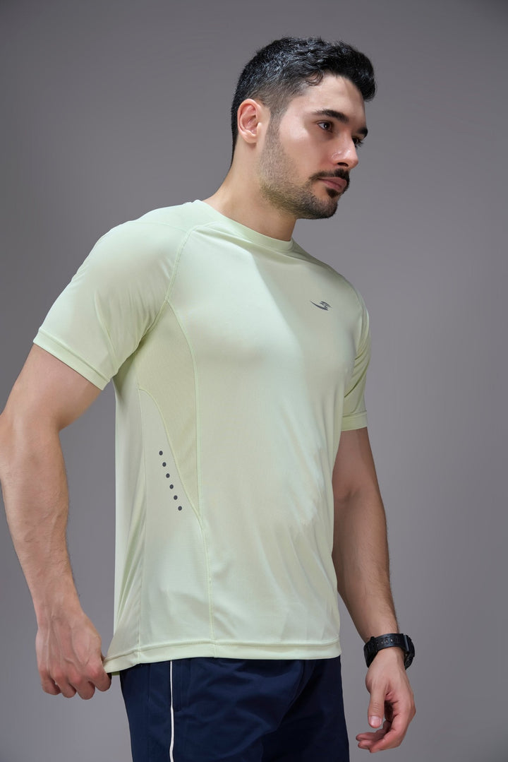 Sportzfit Men's Cool-Tech Tee in Lime Green – back view