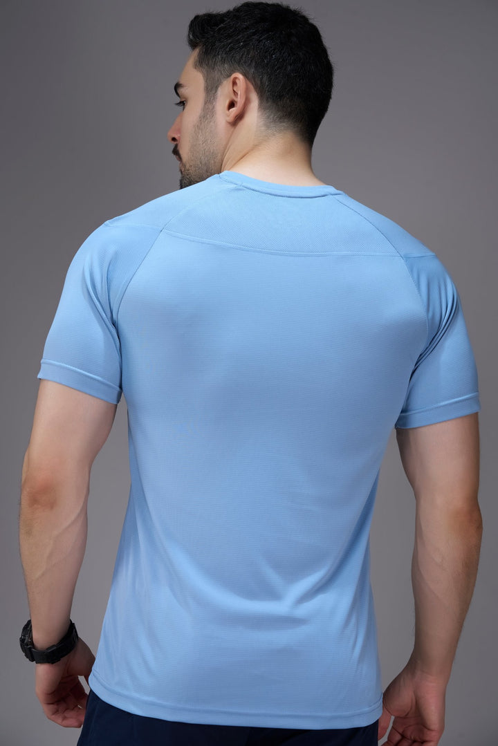 Sportzfit Men's Cool-Tech Tee in Classic Blue – back view