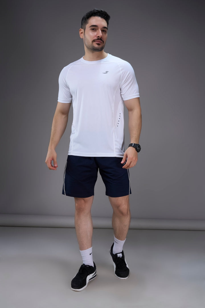 Sportzfit Men's Cool-Tech Tee in White – full-length front view