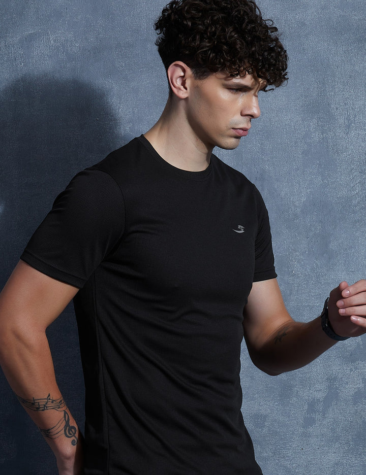 Sportzfit Men's Micro-Matte Tee in Black – front view