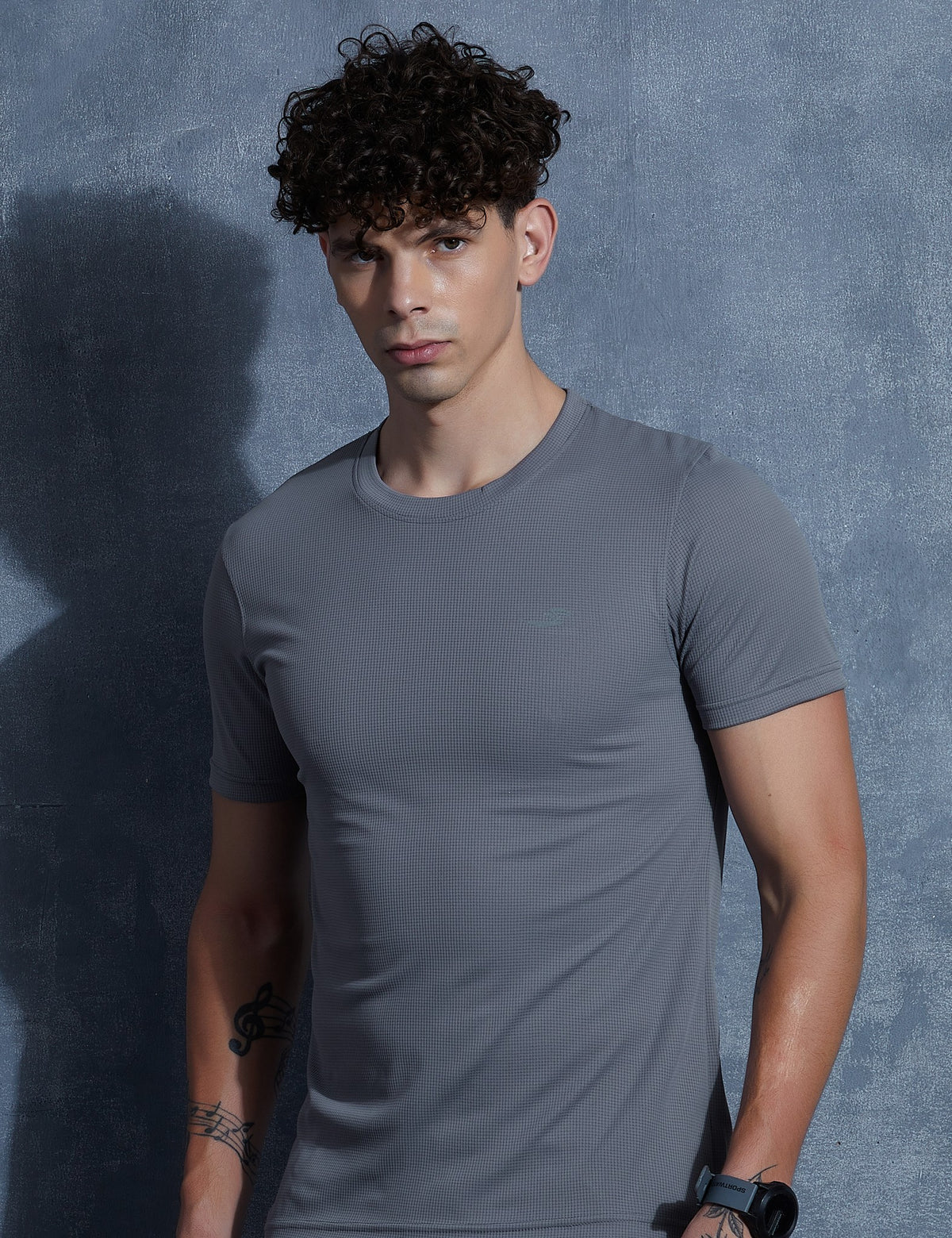 Sportzfit Men's Micro-Matte Tee in Charcoal Grey – front view