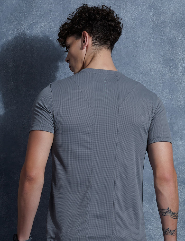 Sportzfit Men's Micro-Matte Tee in Charcoal Grey – back view