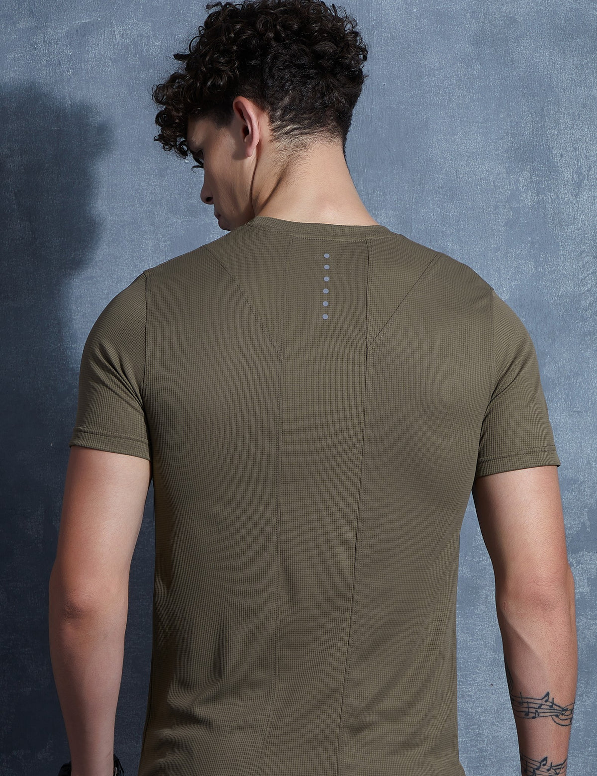 Sportzfit Men's Micro-Matte Tee in Olive Green – back view