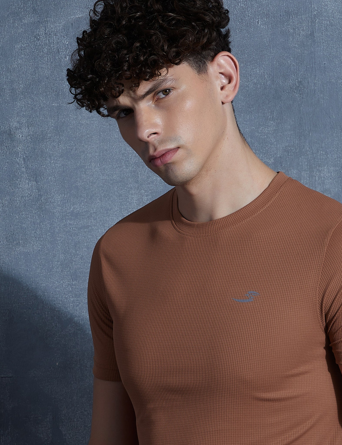Sportzfit Men's Micro-Matte Tee in Rust Brown – front view