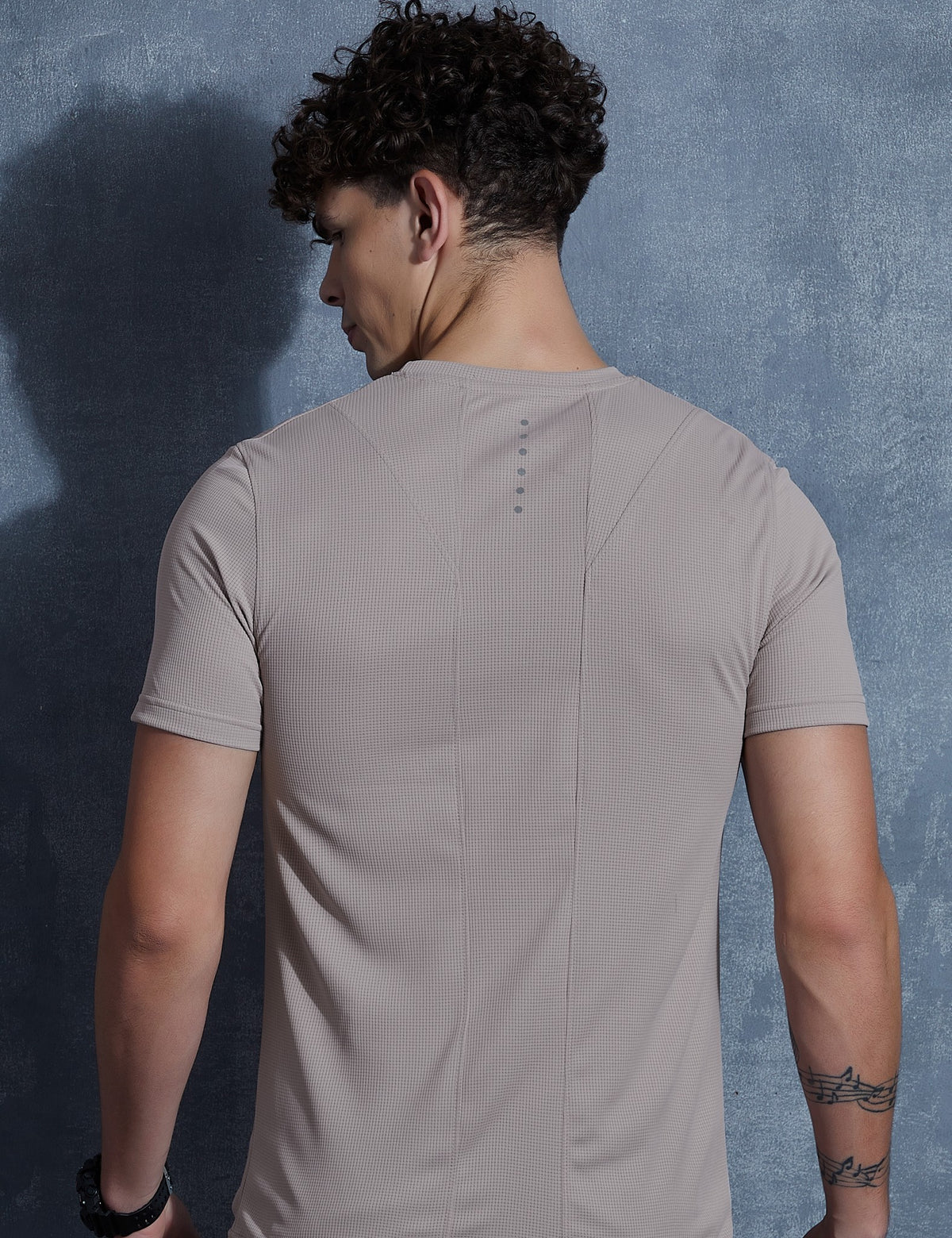 Sportzfit Men's Micro-Matte Tee in Taupe – back view