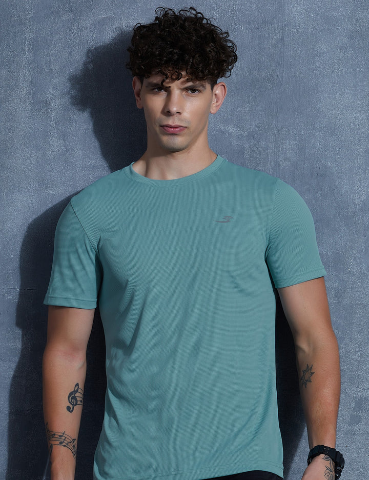 Sportzfit Men's Micro-Matte Tee in Teal Green – front view