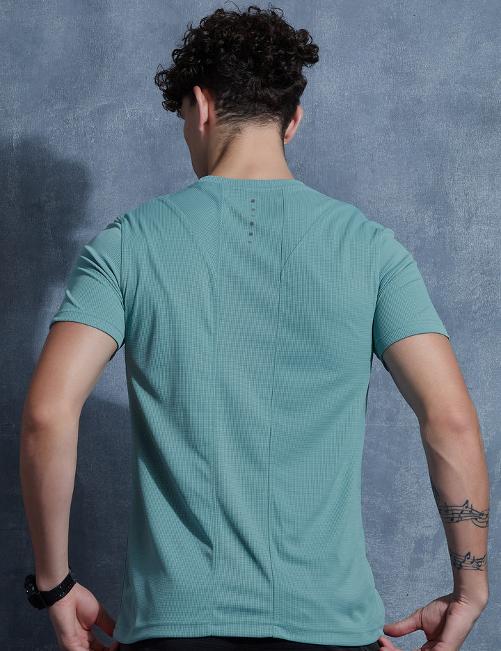 Sportzfit Men's Micro-Matte Tee in Teal Green – back view