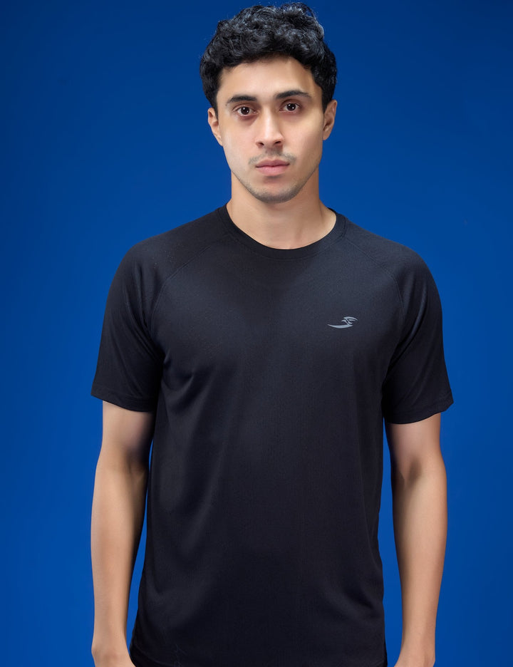 Sportzfit Men's Geo-Mesh Tee in Black – front view