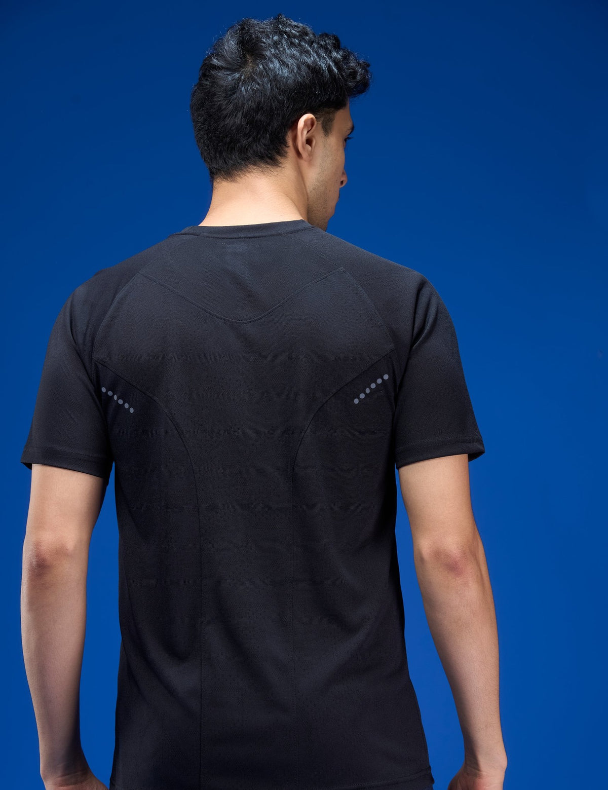 Sportzfit Men's Geo-Mesh Tee in Black – back view