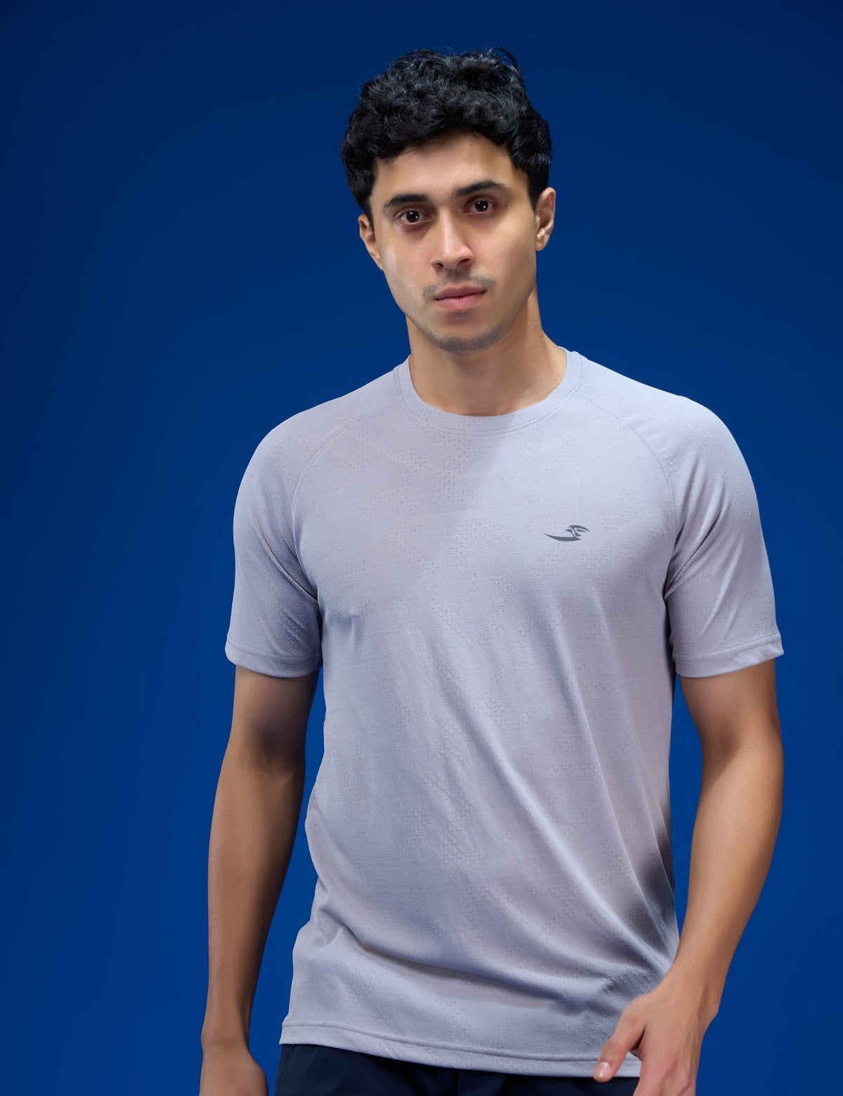 Sportzfit Men's Geo-Mesh Tee in Grey – front view