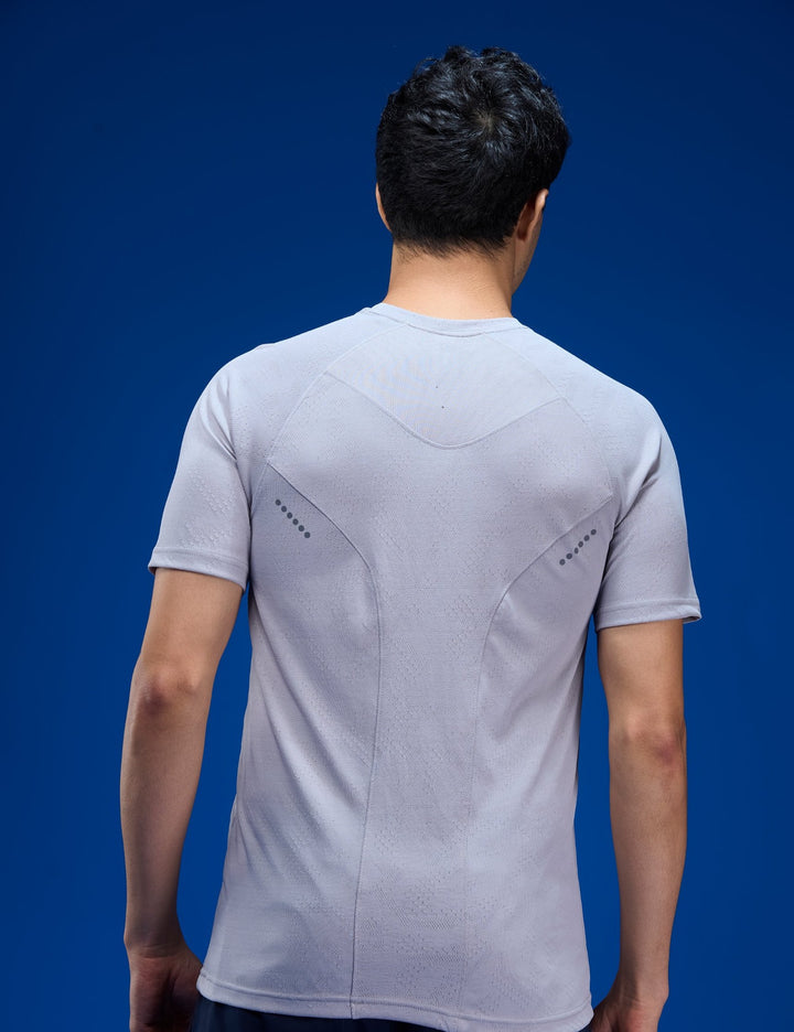 Sportzfit Men's Geo-Mesh Tee in Grey – back view
