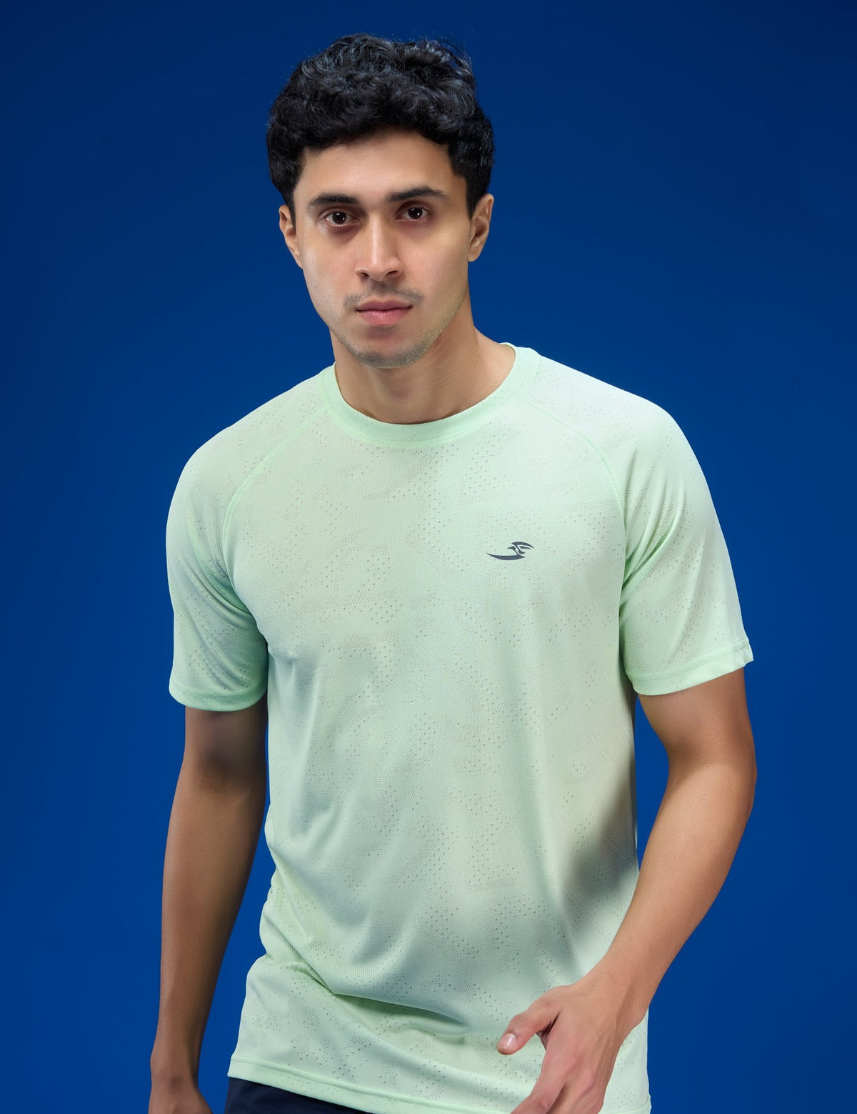 Sportzfit Men's Geo-Mesh Tee in Mint Green – front view