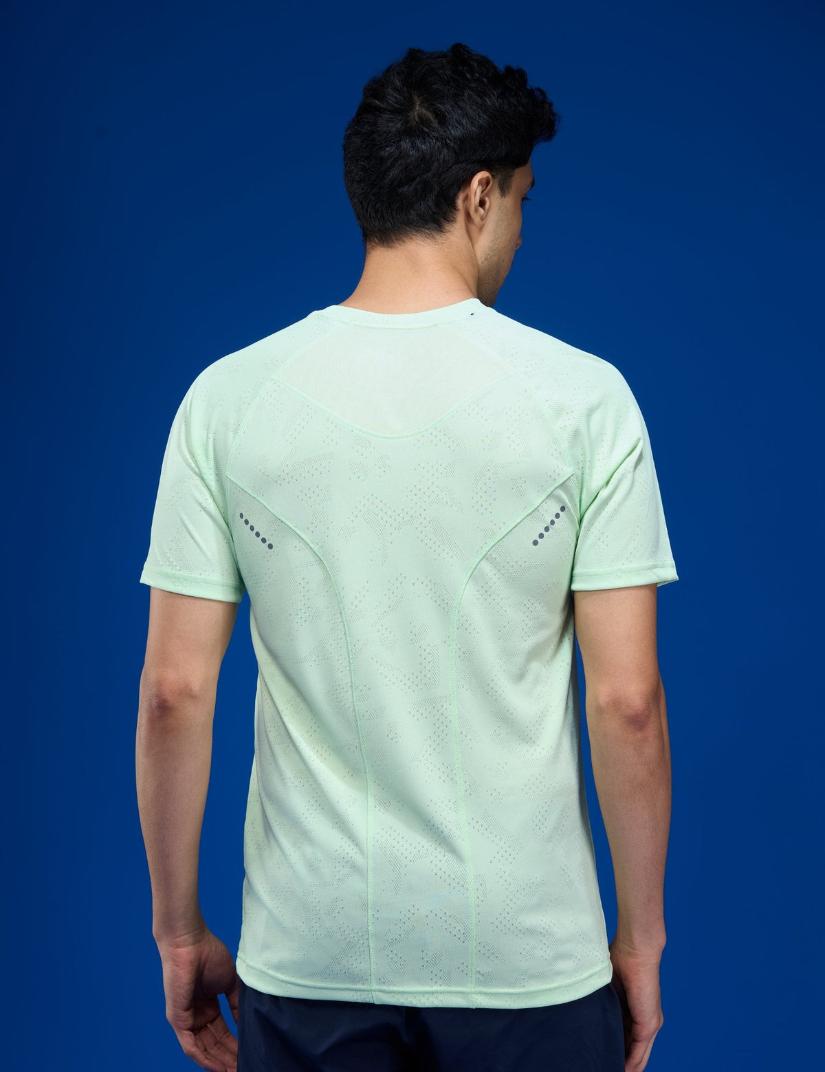 Sportzfit Men's Geo-Mesh Tee in Mint Green – back view