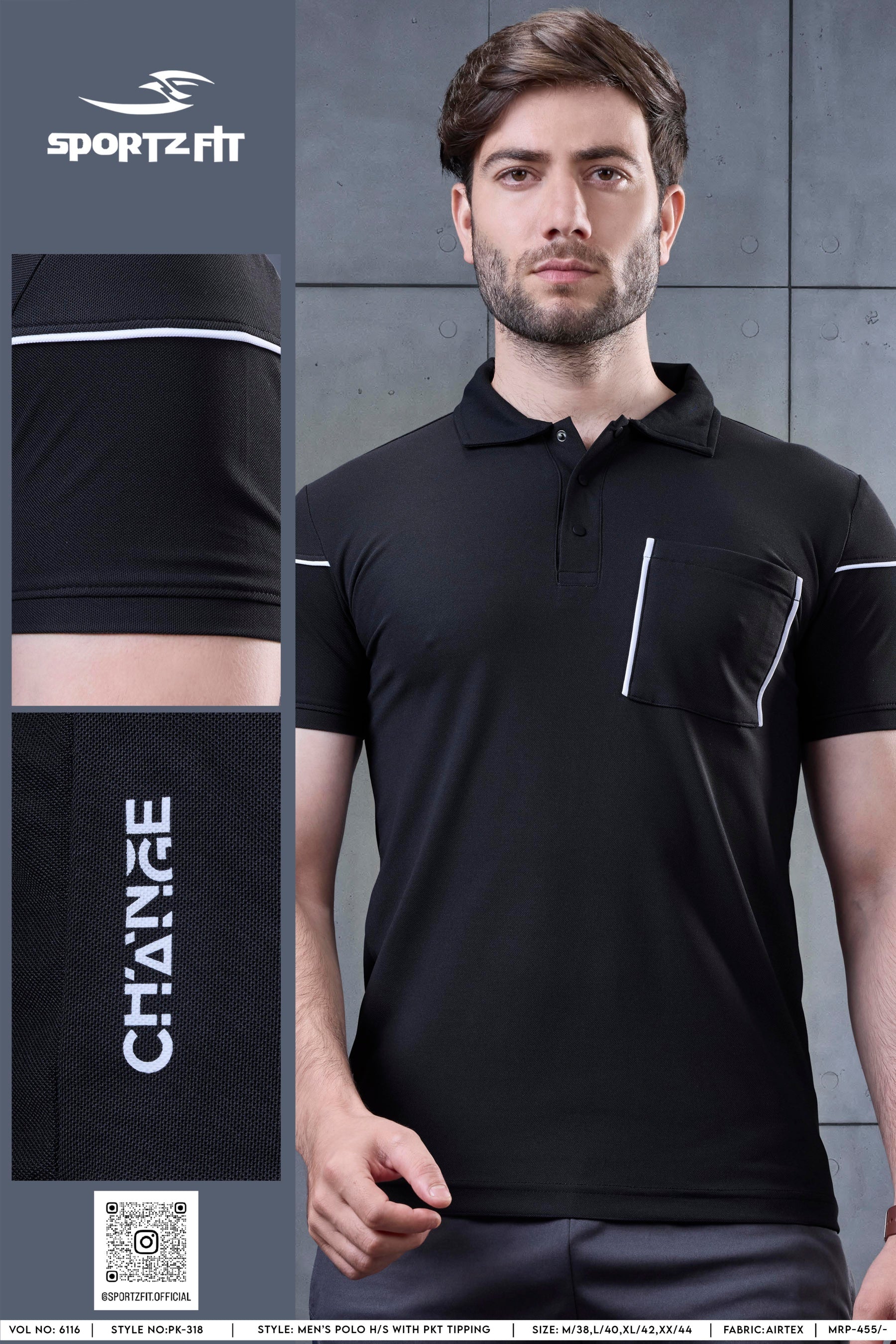 Men's Solid Polo T-shirt with Pocket (PK 318)