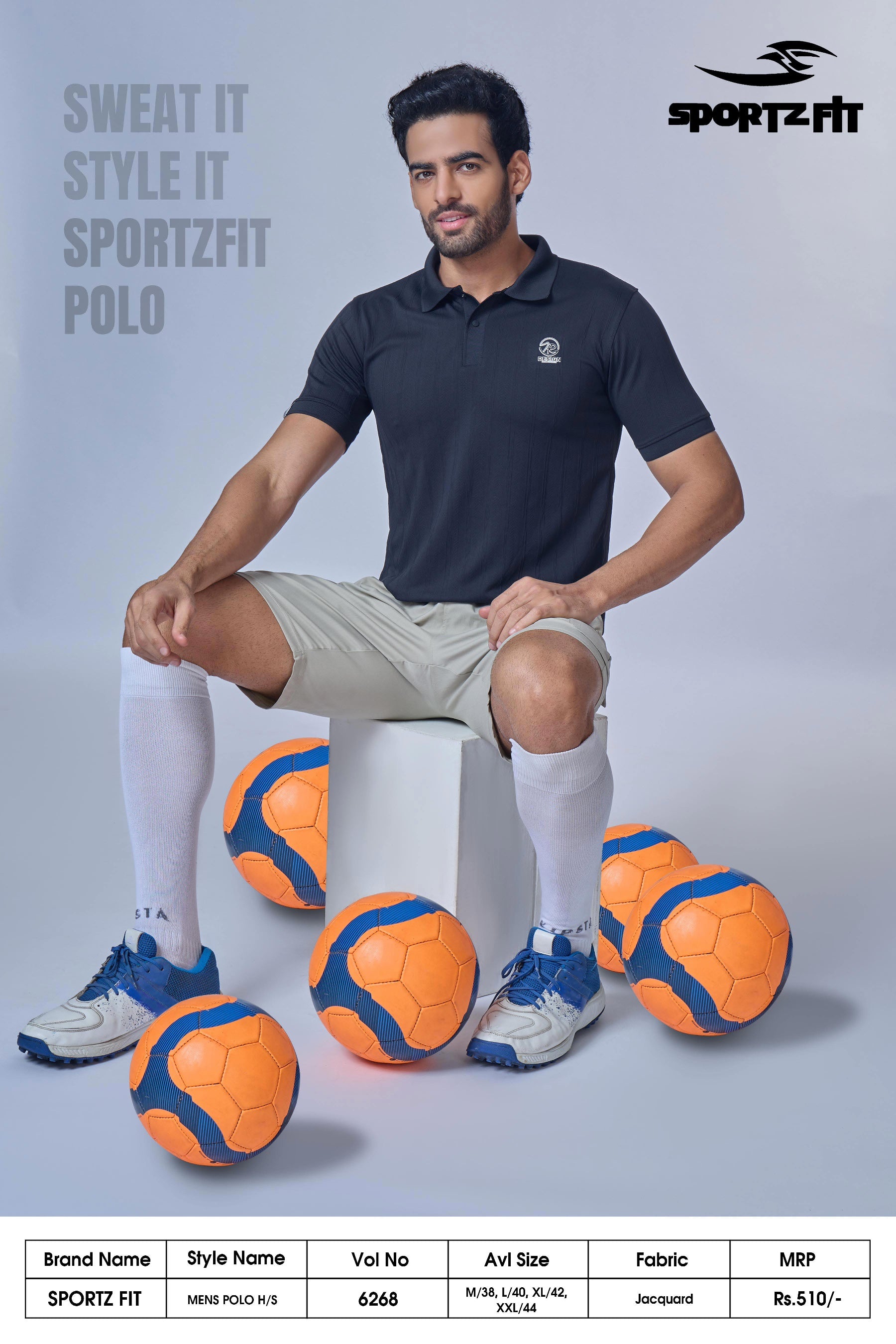 Men's Jacquard Solid Polo (6268)