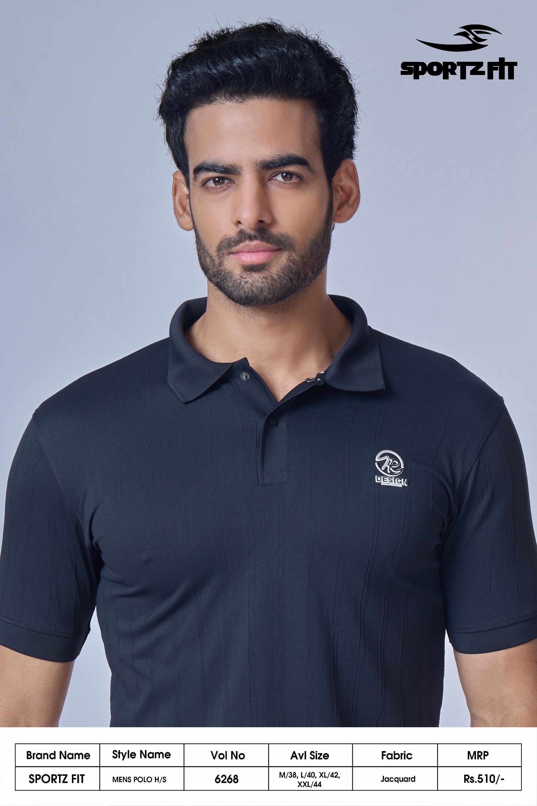 Men's Jacquard Solid Polo (6268)
