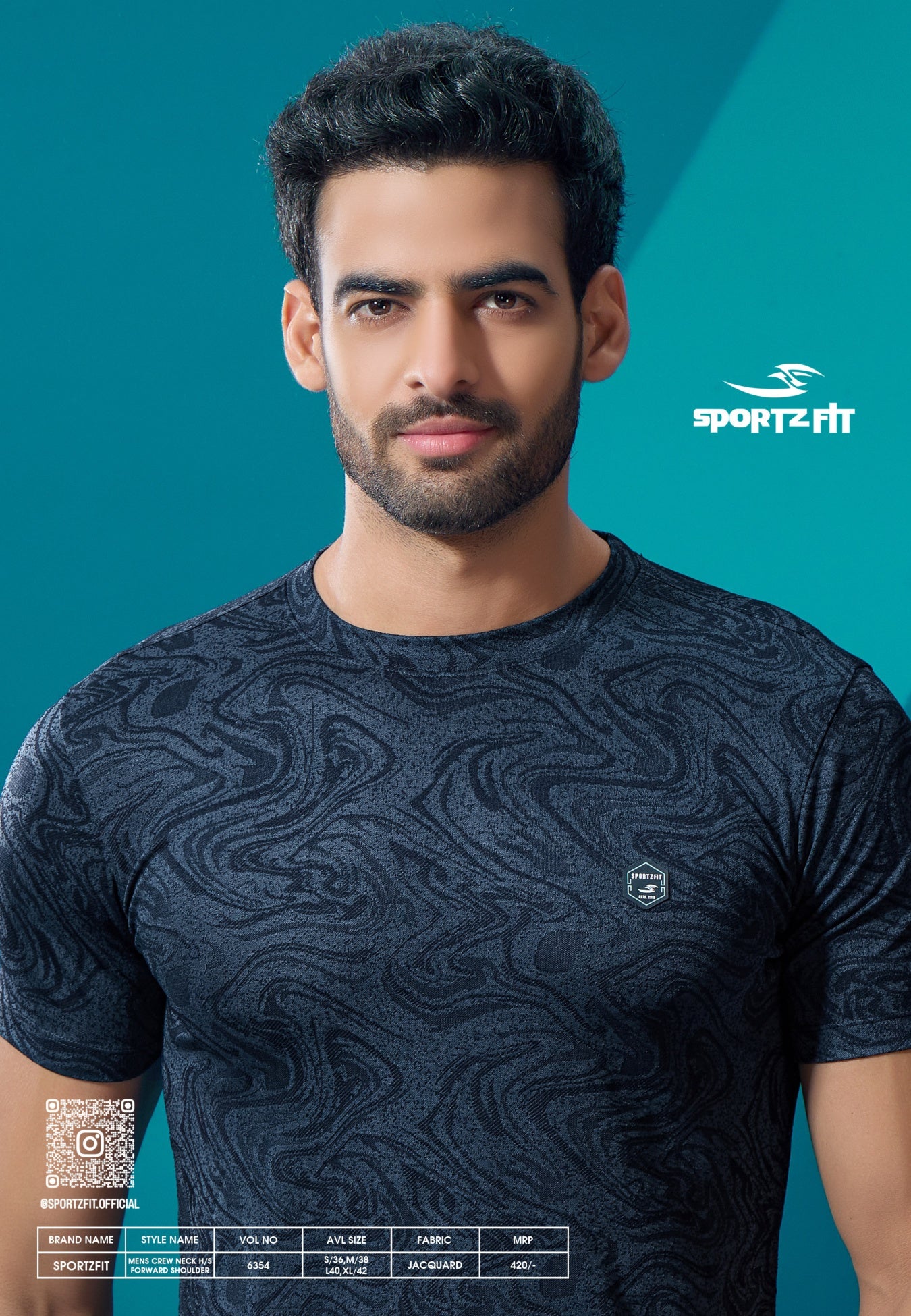 Men's Jacquard Solid Crew Neck (6354)