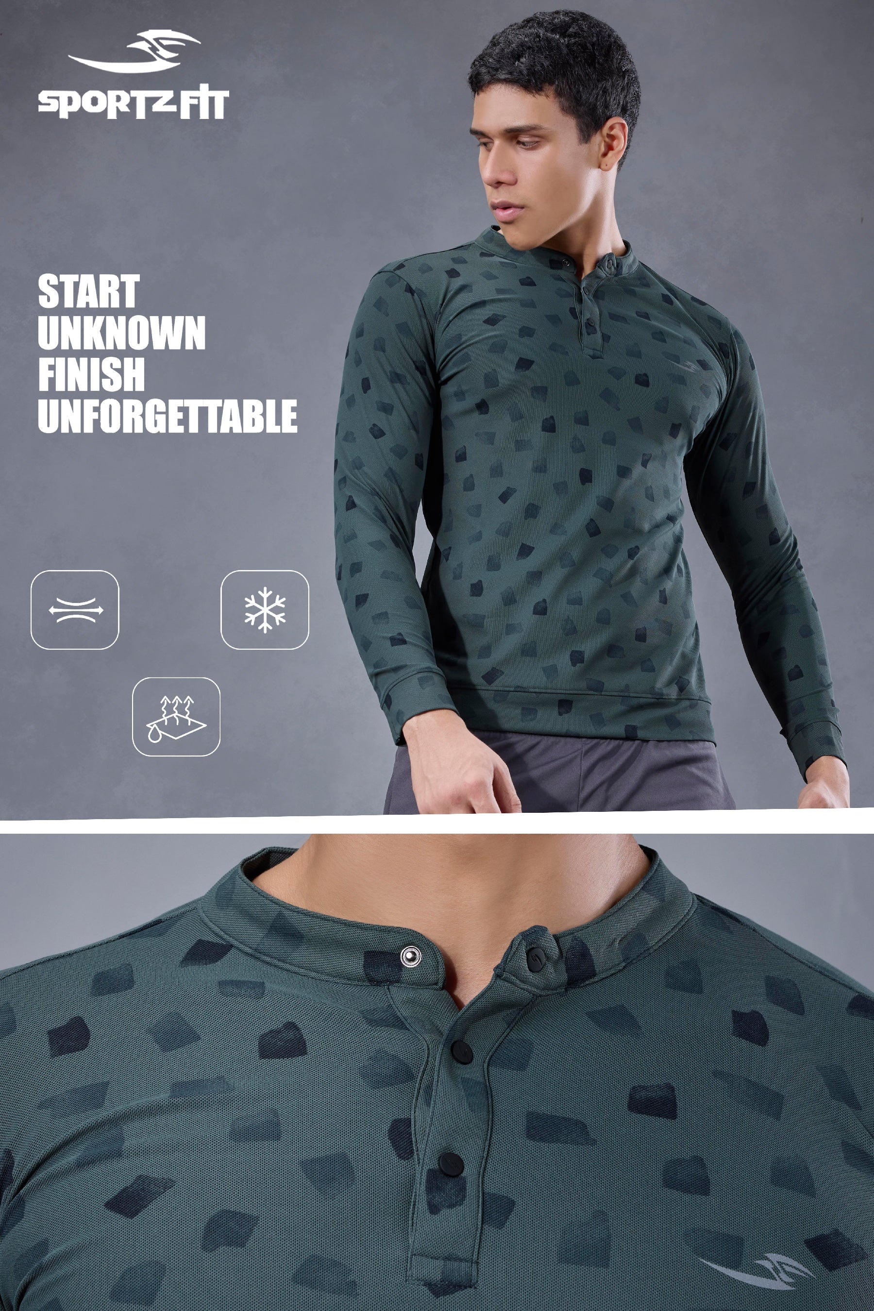 Men’s AOP Henley Neck T-shirt (PK 284)