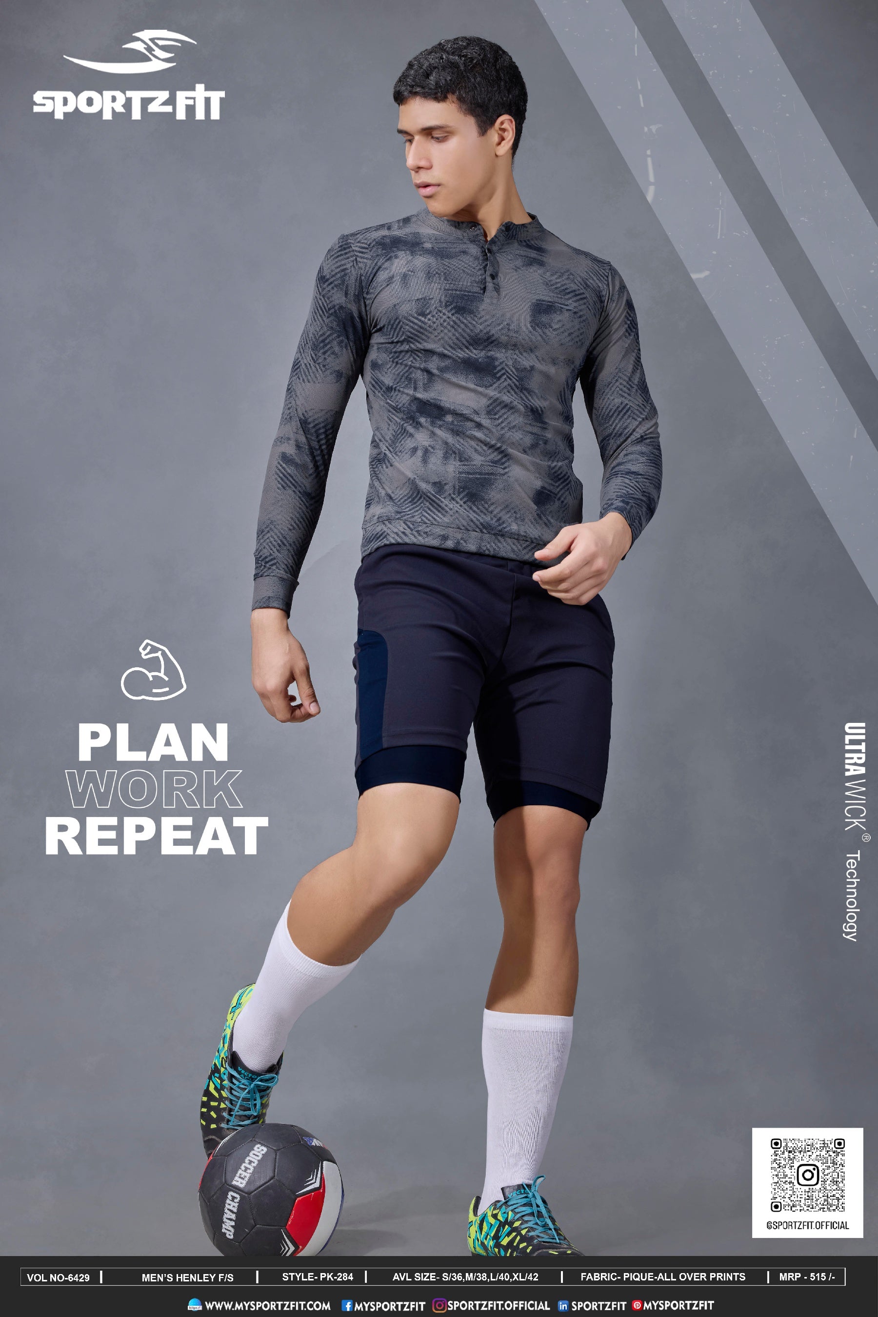 Men’s AOP Henley Neck T-shirt (PK 284)