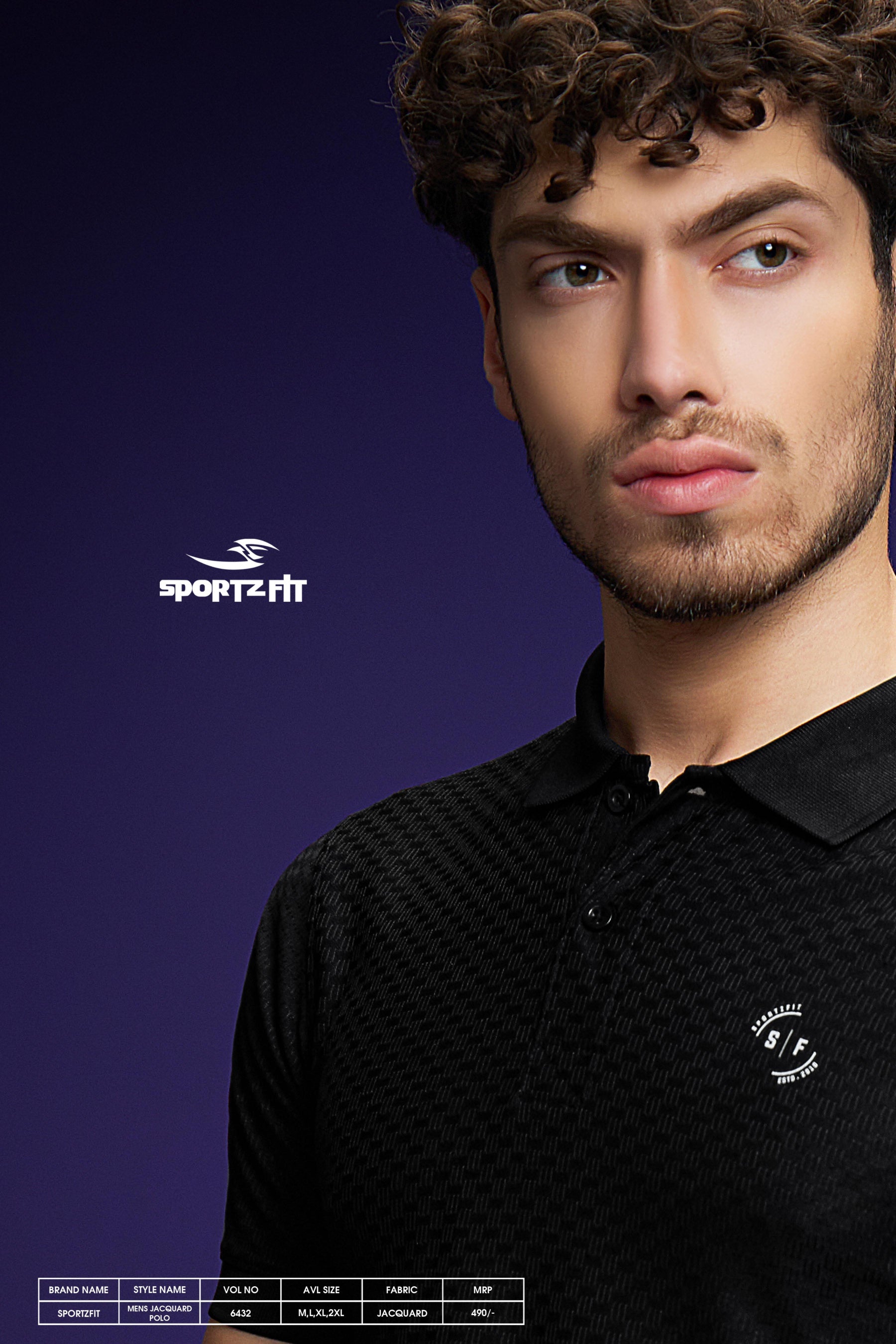 Men's Jacquard Solid Polo (6432)