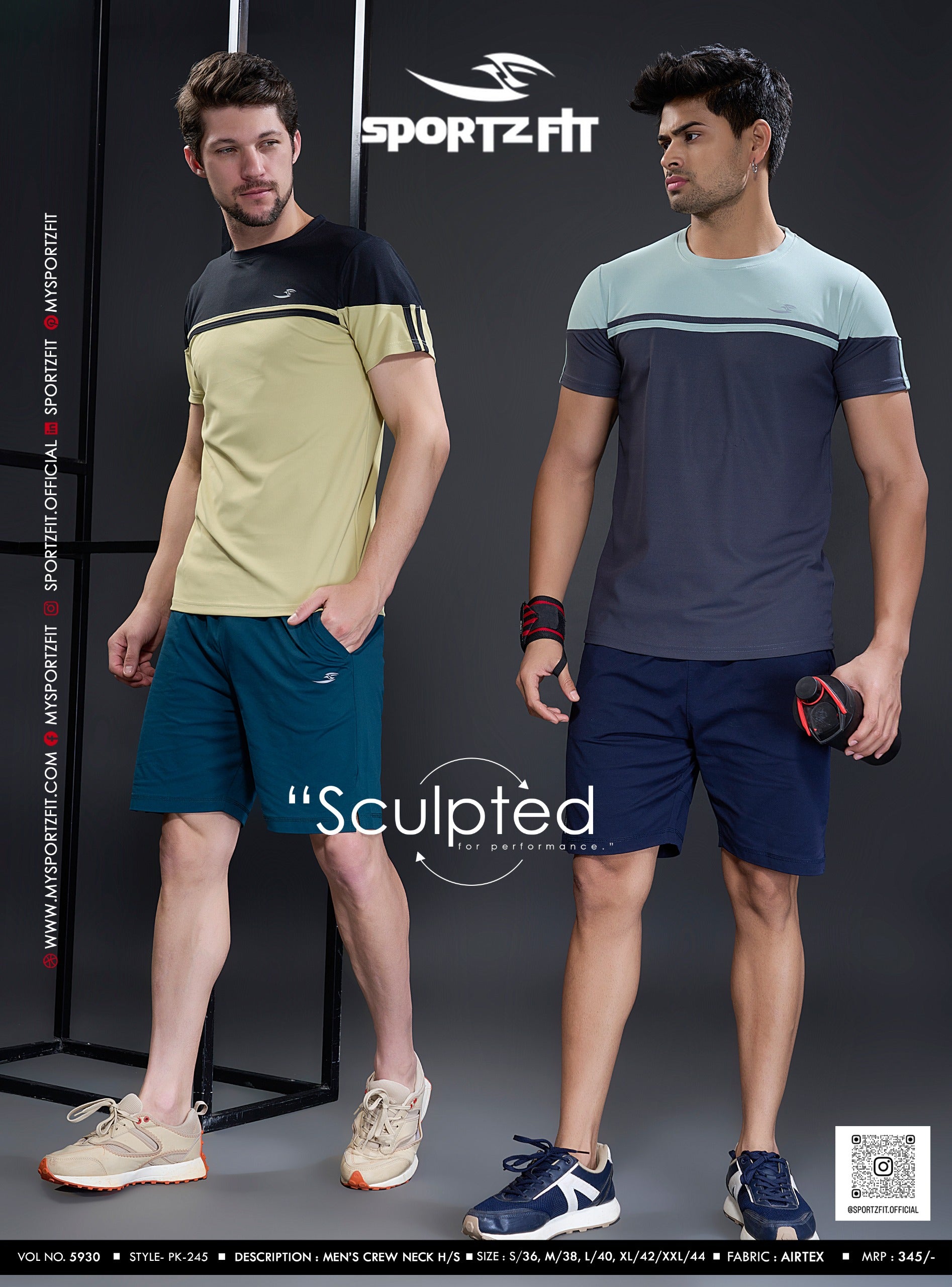 Men's Colour Block Crew Neck T-shirt (PK 245)