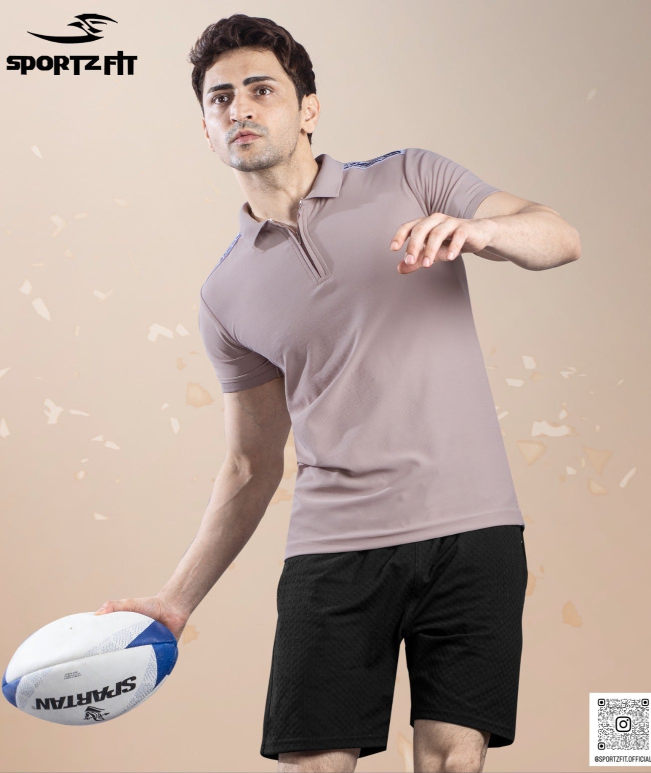 Polo T-shirt with Zipper Closer