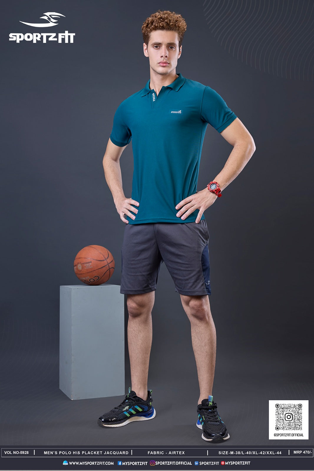 Mens's Jacquard V-Placket Edition Polo (5928)