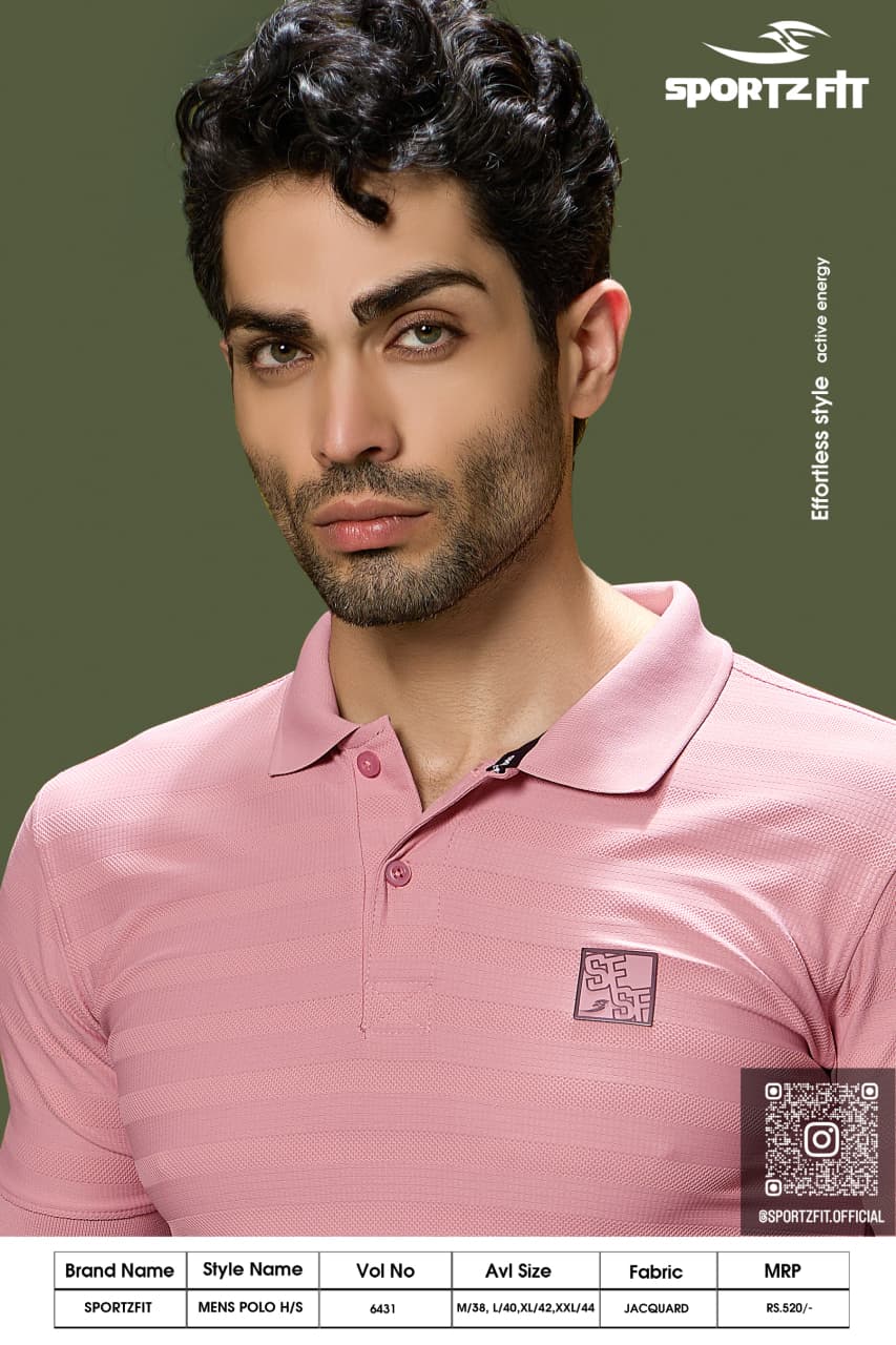 Men's Jacquard Solid Crew Neck T-Shirts (6431)