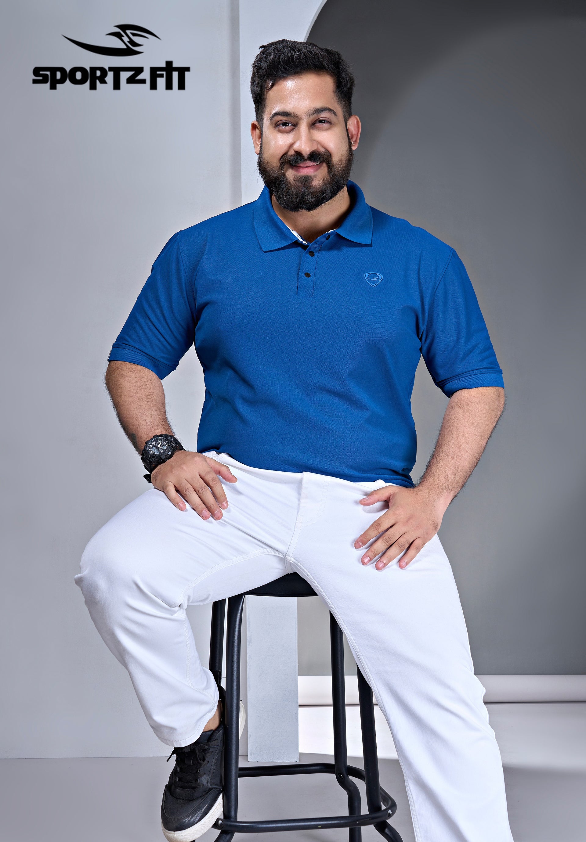 Men's Solid Polo In Plus Size (PK 150 HQ)