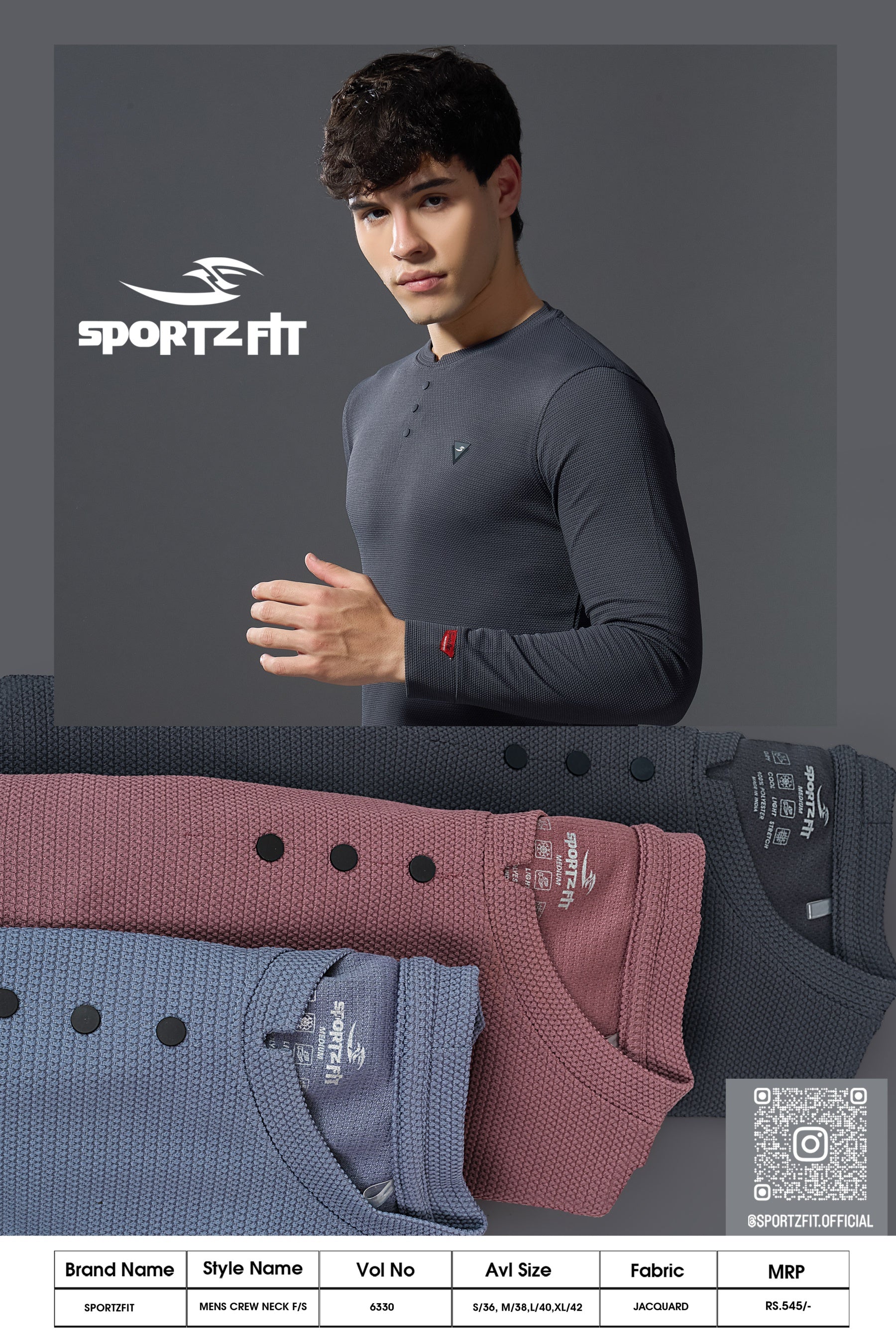 Men's Jacquard Solid Crew Neck (TRANS 118)