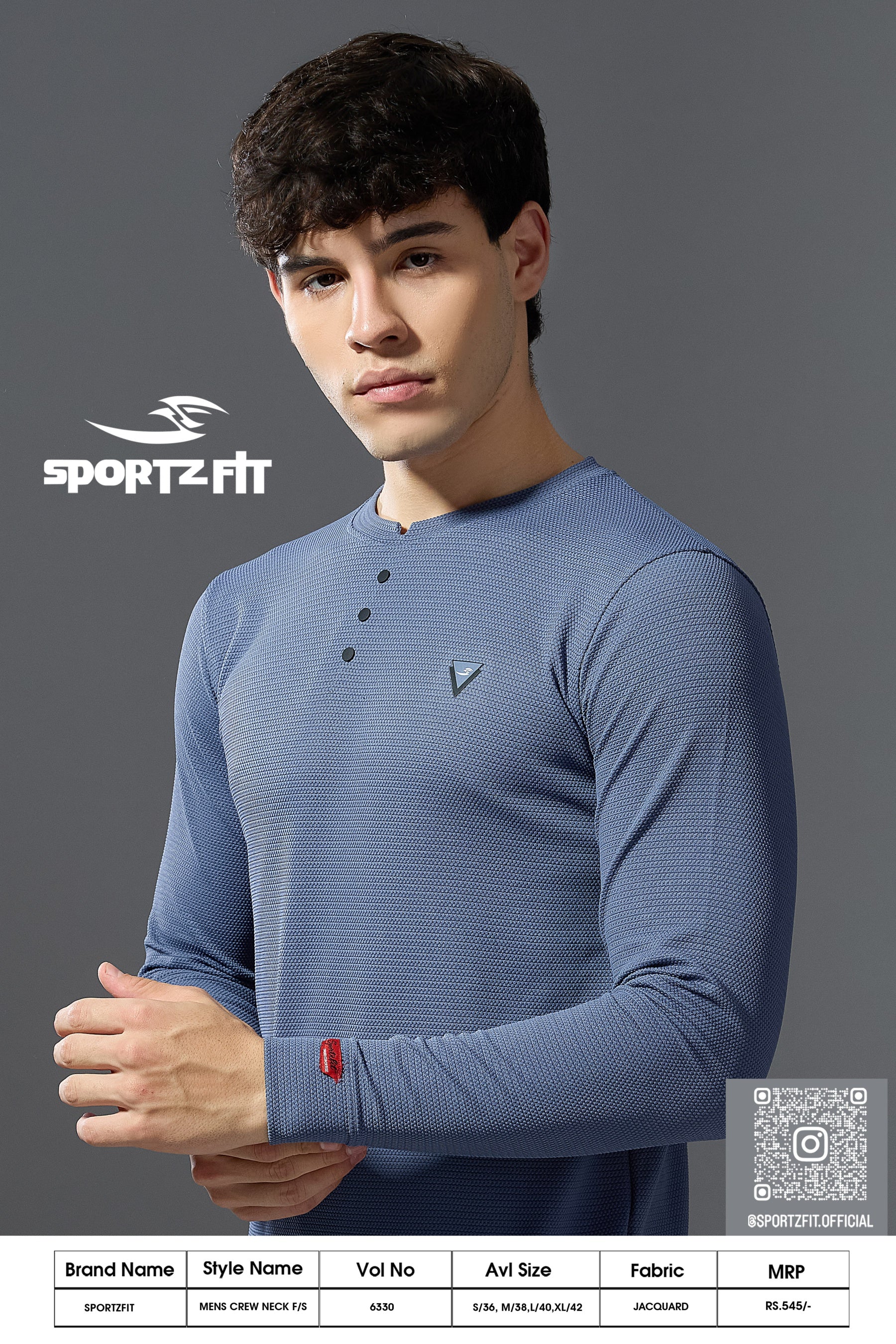 Men's Jacquard Solid Crew Neck T-Shirts (6330)