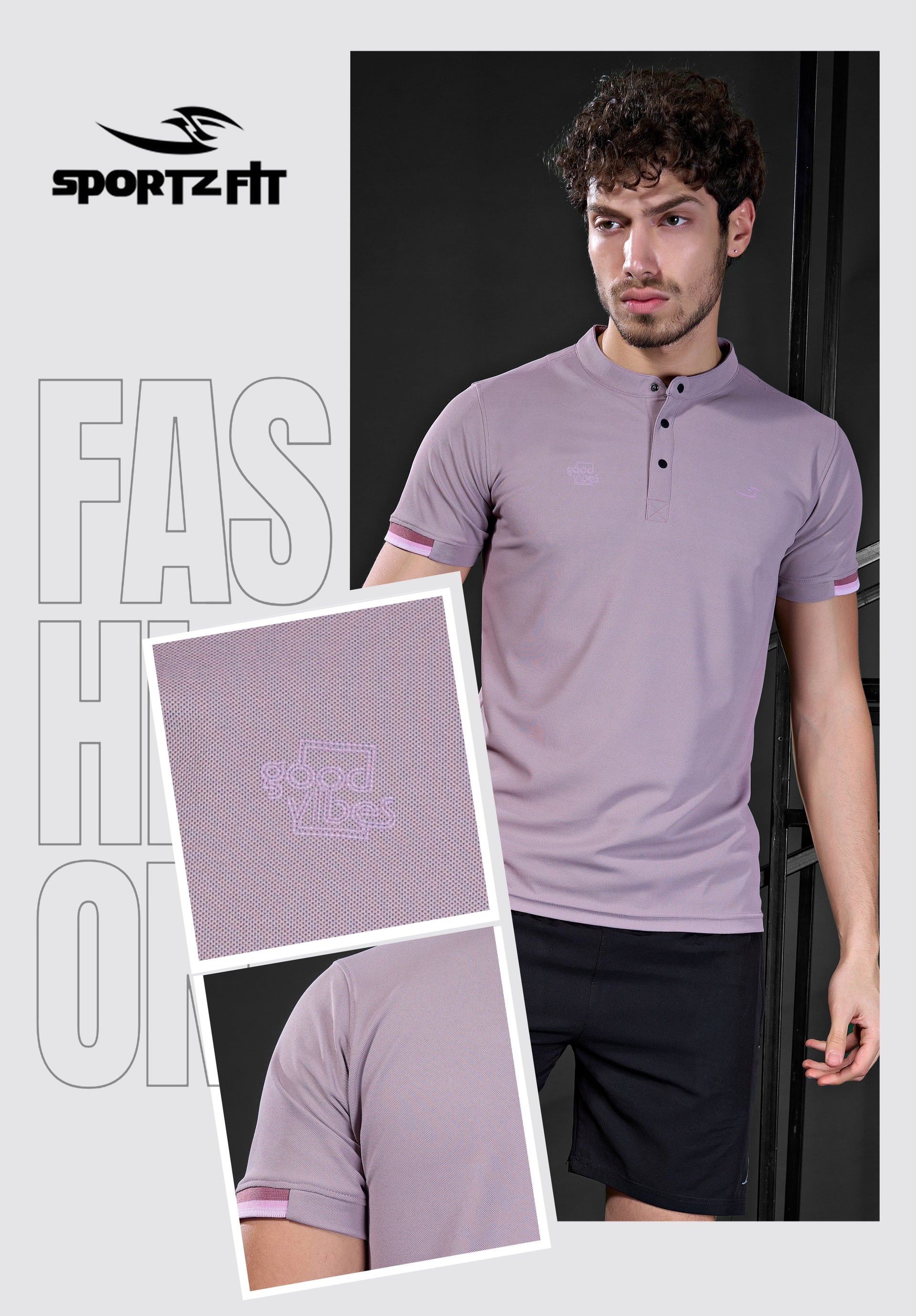 Men's Solid Henley Neck T-shirt